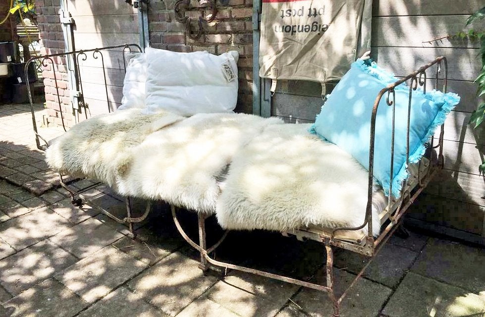Antiek Frans metalen vouwbed / opklapbed, Ophalen