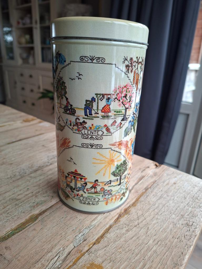 Vintage ARKS blik 'De Vier Jaargetijden' - Verzamelobject, Ophalen of Verzenden