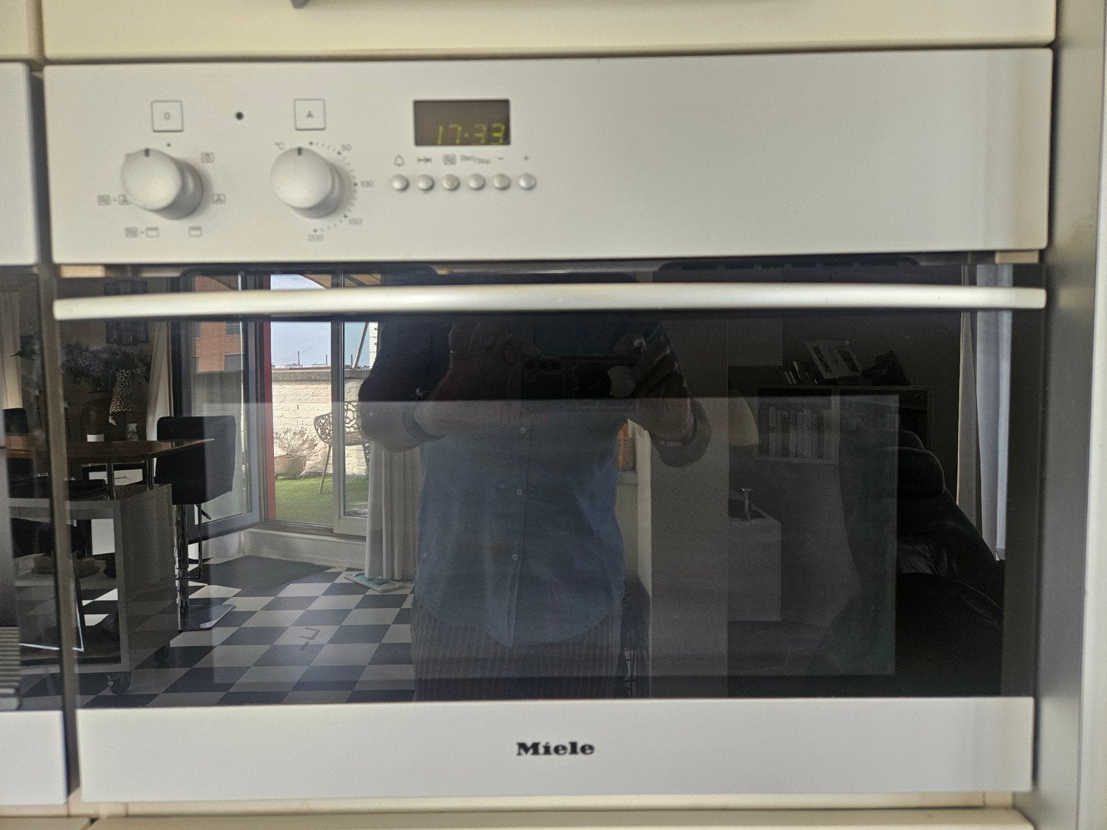 Miele Inbouw magnetron/oven -combi  zilvergrijs., Ophalen, 45 tot 50 cm, Gebruikt, Combi-oven