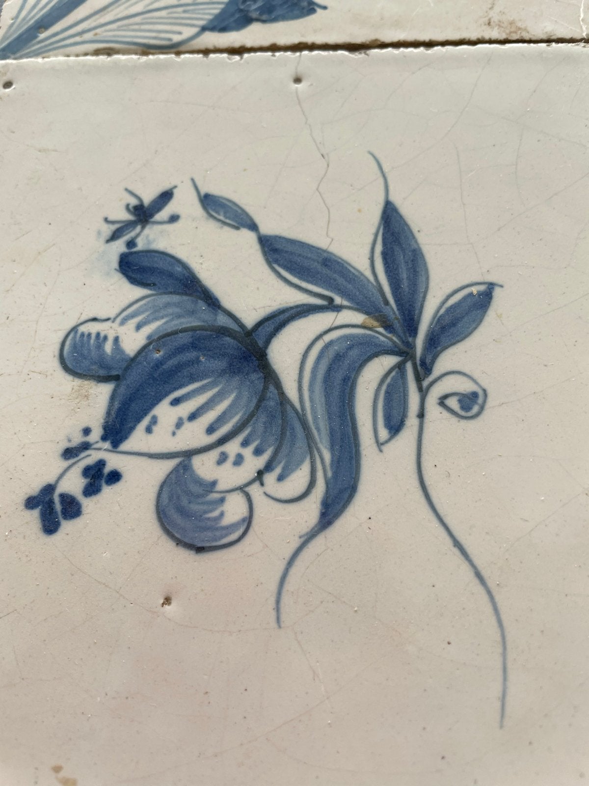 Antieke Delfts Blauwe Tegels met Bloemmotieven, Ophalen