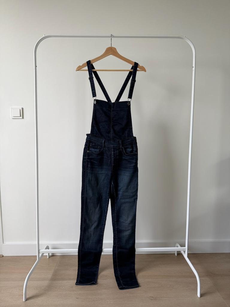 G-Star RAW Tuinbroek - Donkerblauw Denim, Ophalen of Verzenden, Gedragen, Maat 38/40 (M), Blauw