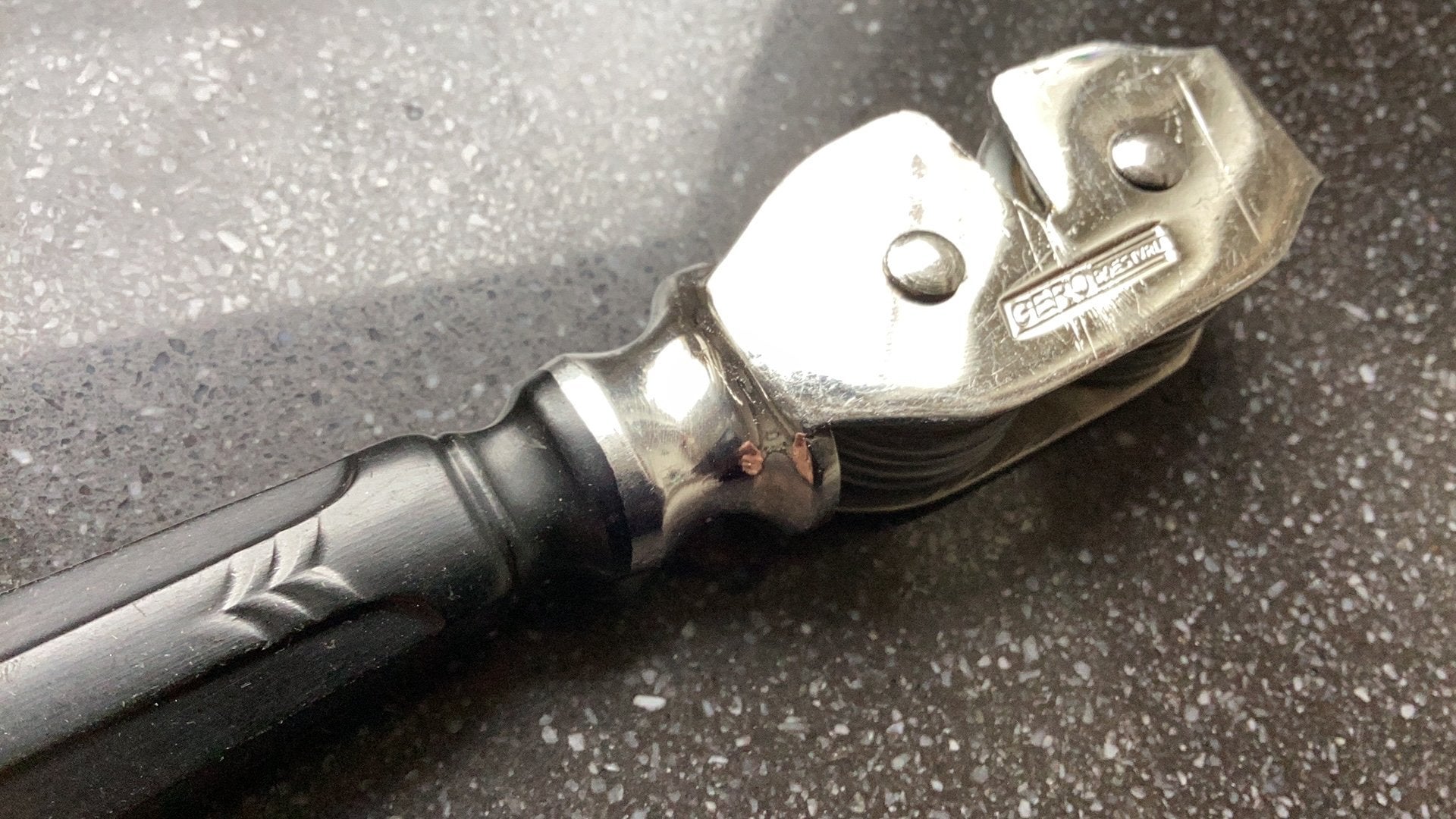 Vintage Gero Zilmeta messenslijper model 581 Ebba visgraat, Ophalen of Verzenden