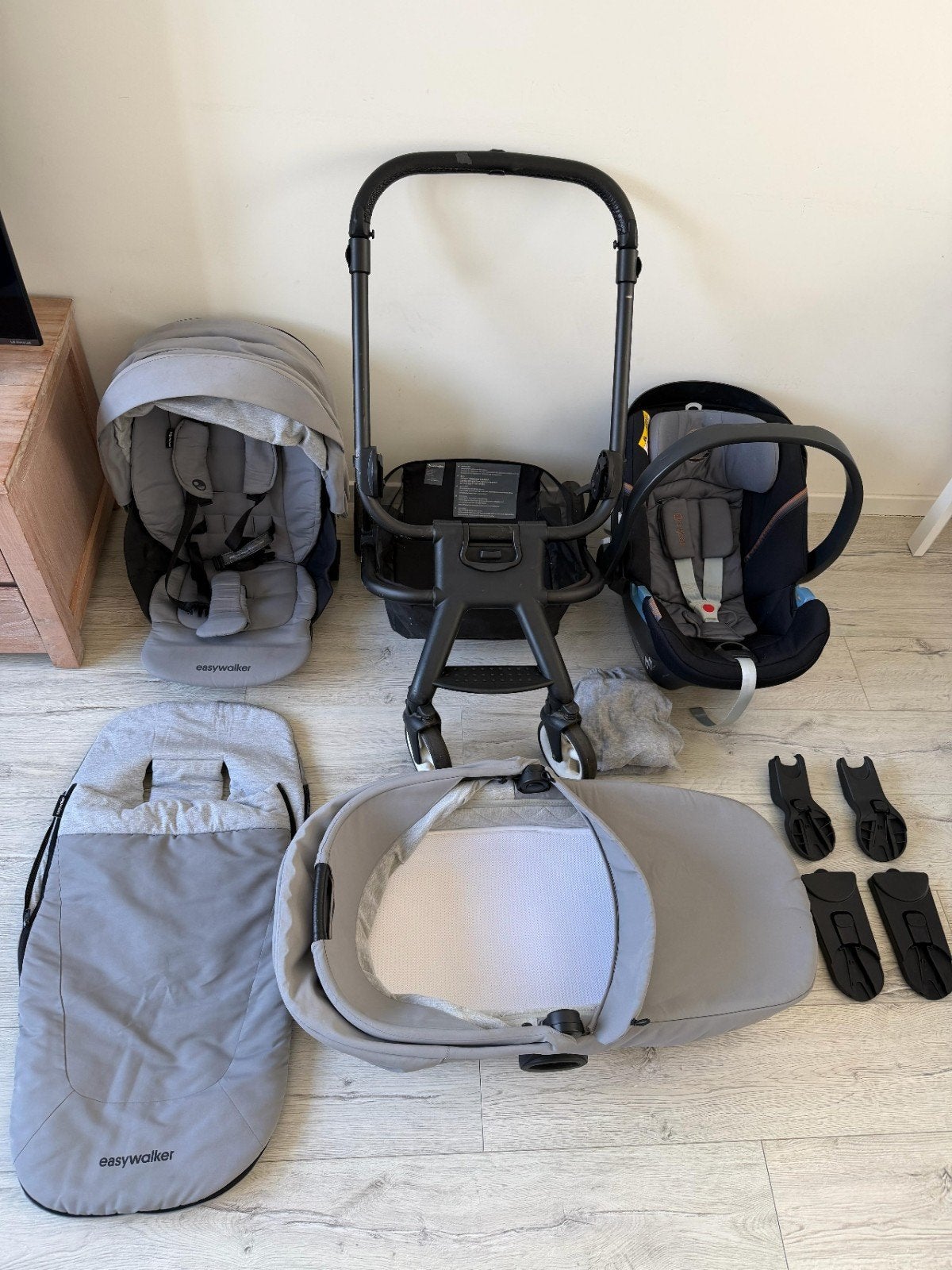 Easywalker Charley kinderwagen met autostoel, complete set, Gebruikt, Combiwagen, Met autostoeltje, Ophalen