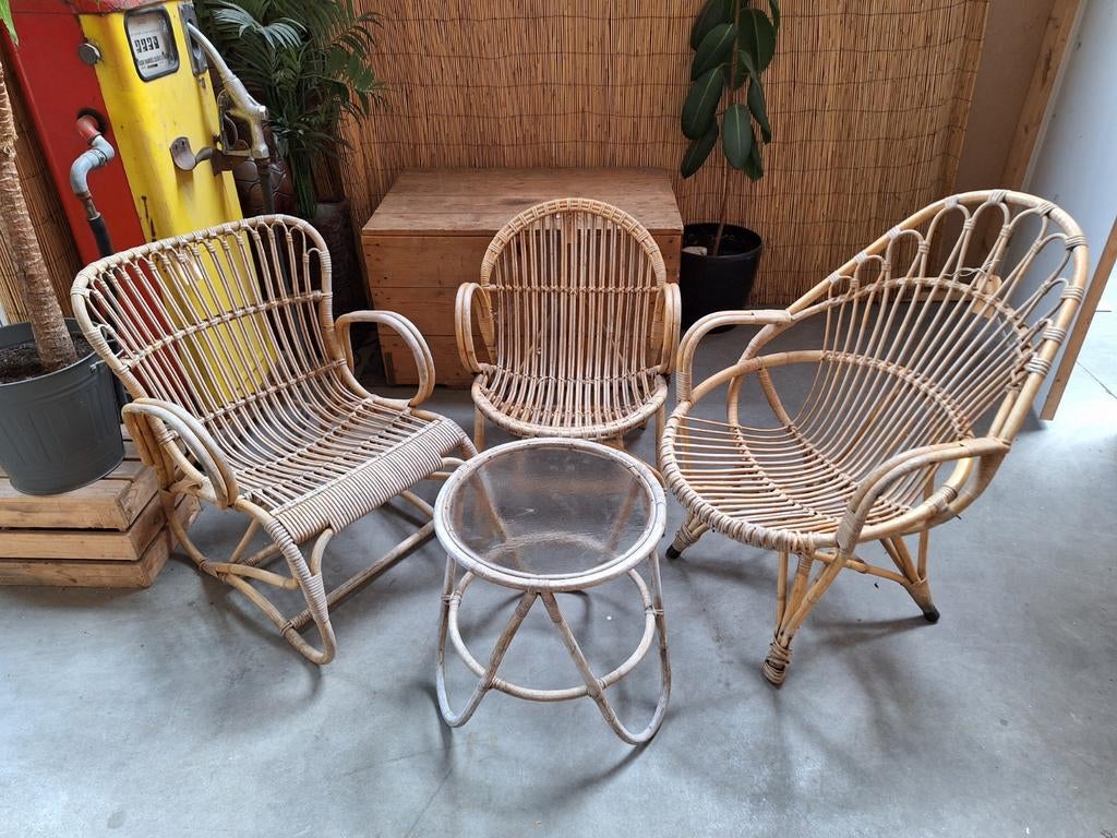 Rotan tuinsetje, Verzamelen, Retro, Ophalen
