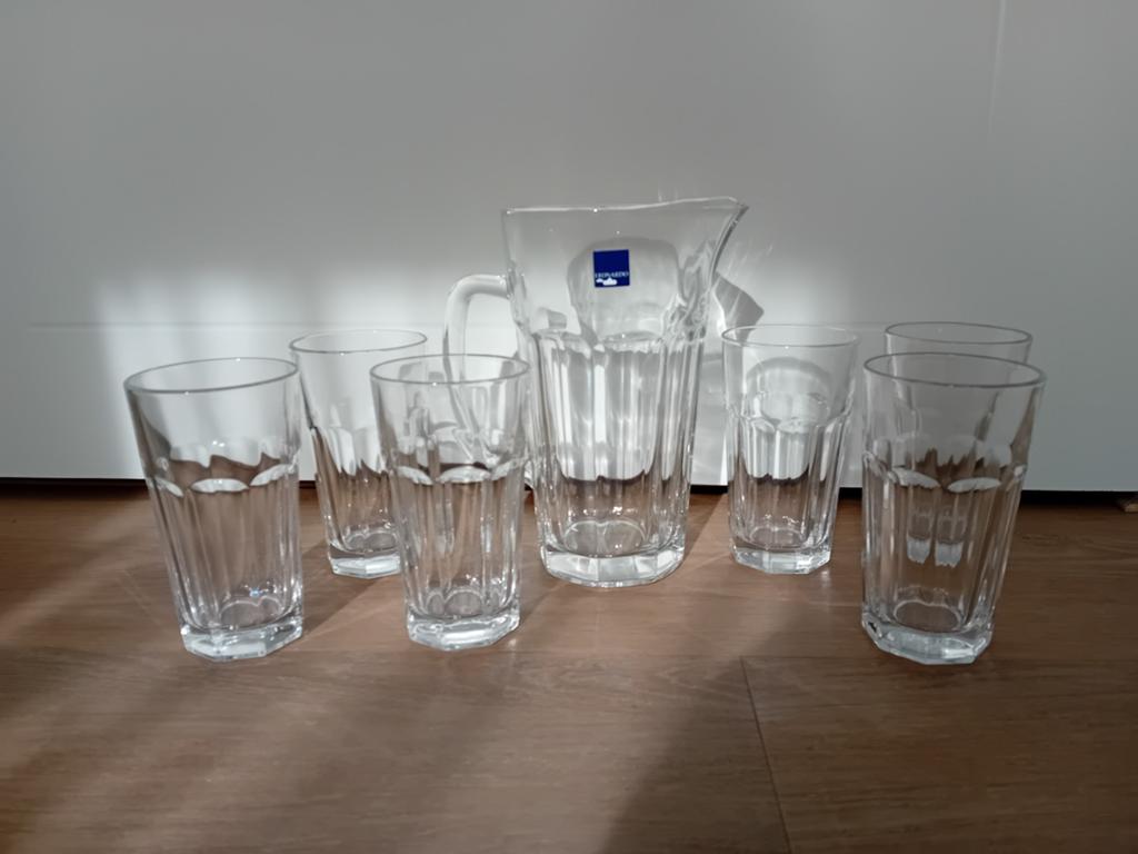 Leonardo glas karaf kan en 6 glazen type rock, Glas of Glazen, Nieuw, Ophalen of Verzenden, Glas
