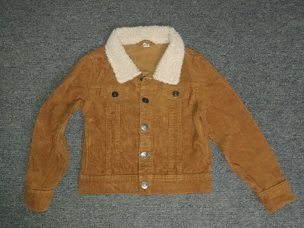 Zeeman corduroy jasje met teddykraag bruin mt 98 ZGAN, Zeeman, Jongen of Meisje, Ophalen of Verzenden, Zo goed als nieuw