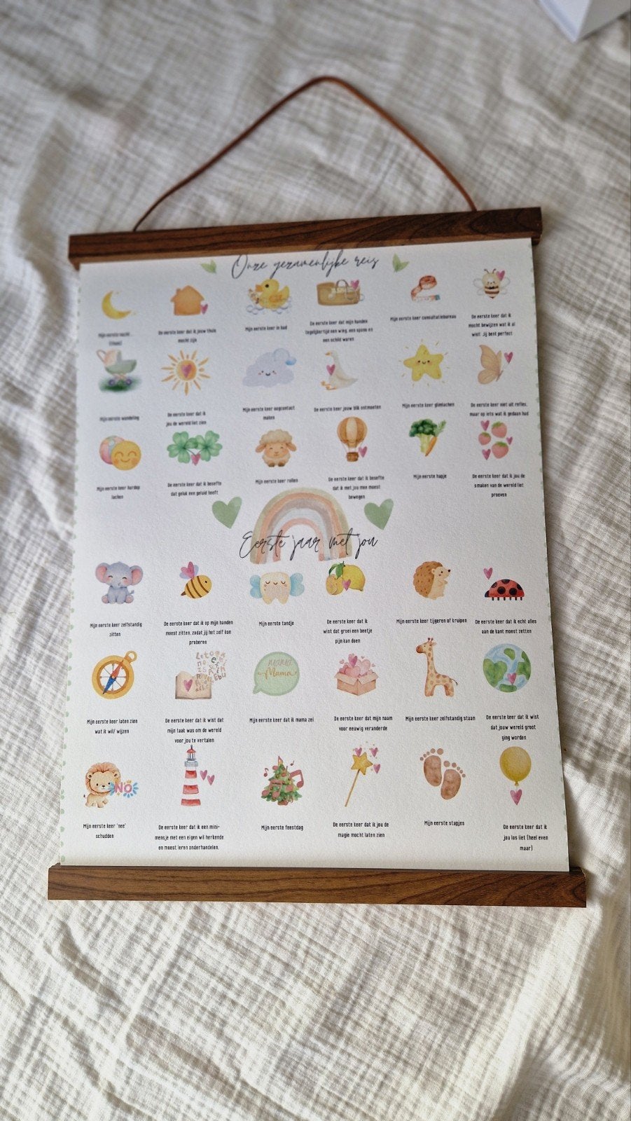 Mijlpaalposter Baby én mama - Kraamcadeau, Ophalen of Verzenden, Nieuw