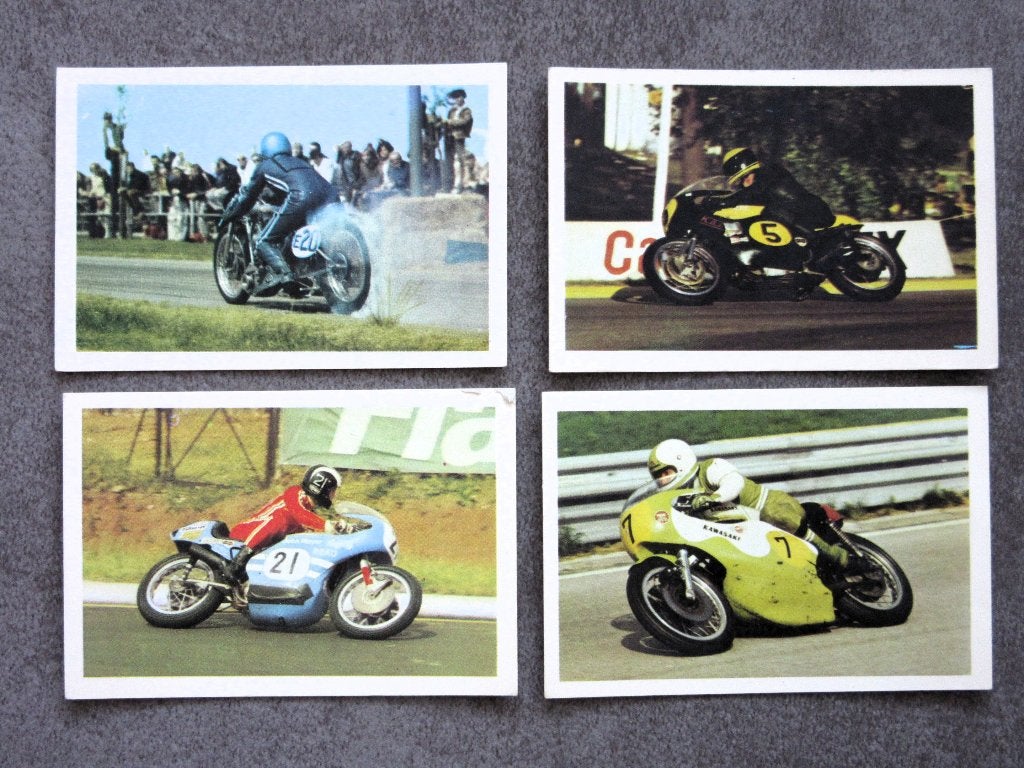 24 oude verzamelplaatjes motoren motor GP races zijspan, Verzamelen, Ophalen of Verzenden, Gebruikt, Motoren