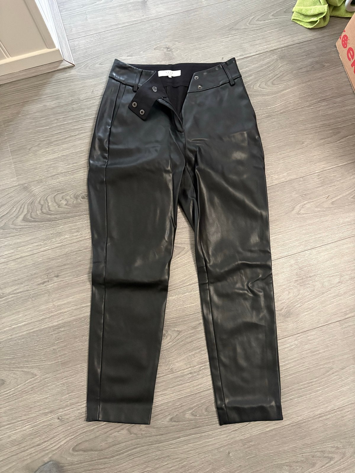 YAYA Zwarte Leren Broek Maat 36 (S), Verzenden, Zwart, Zo goed als nieuw, Maat 36 (S)