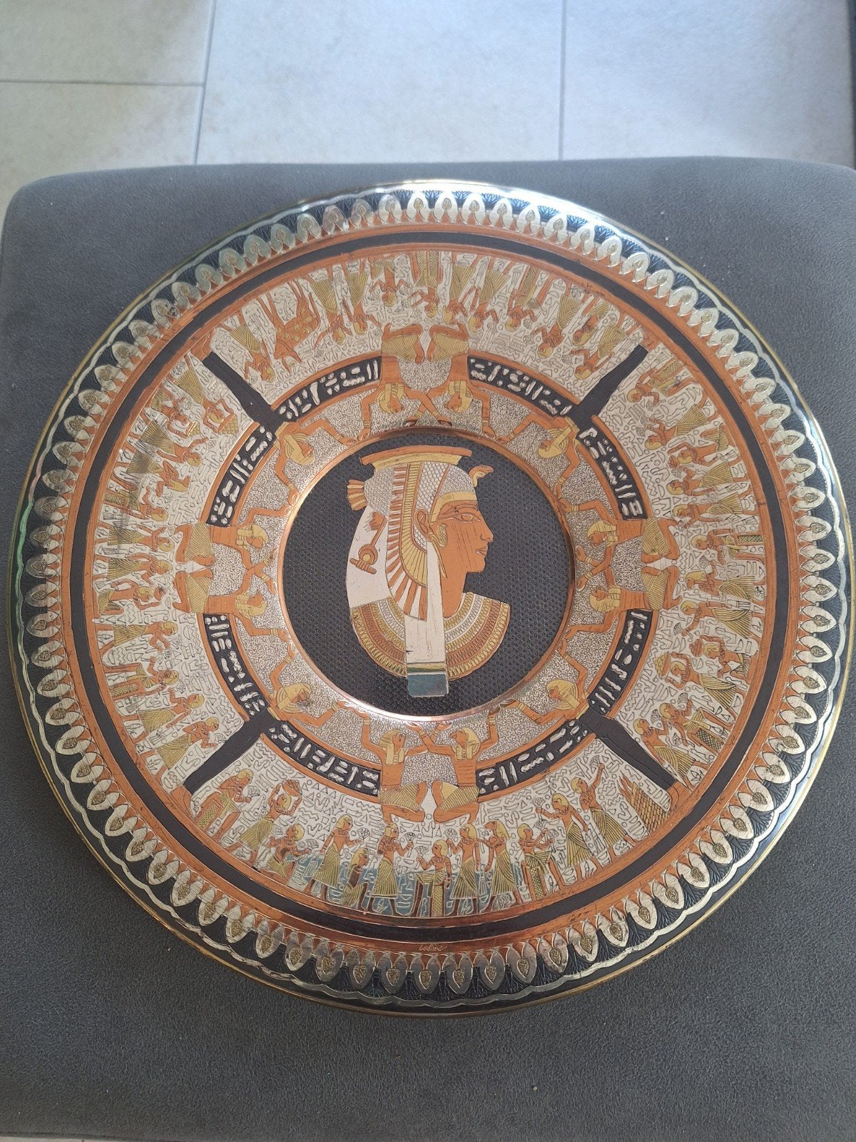 Vintage Egyptisch wandbord van Hosny Gomaa (35cm), Ophalen