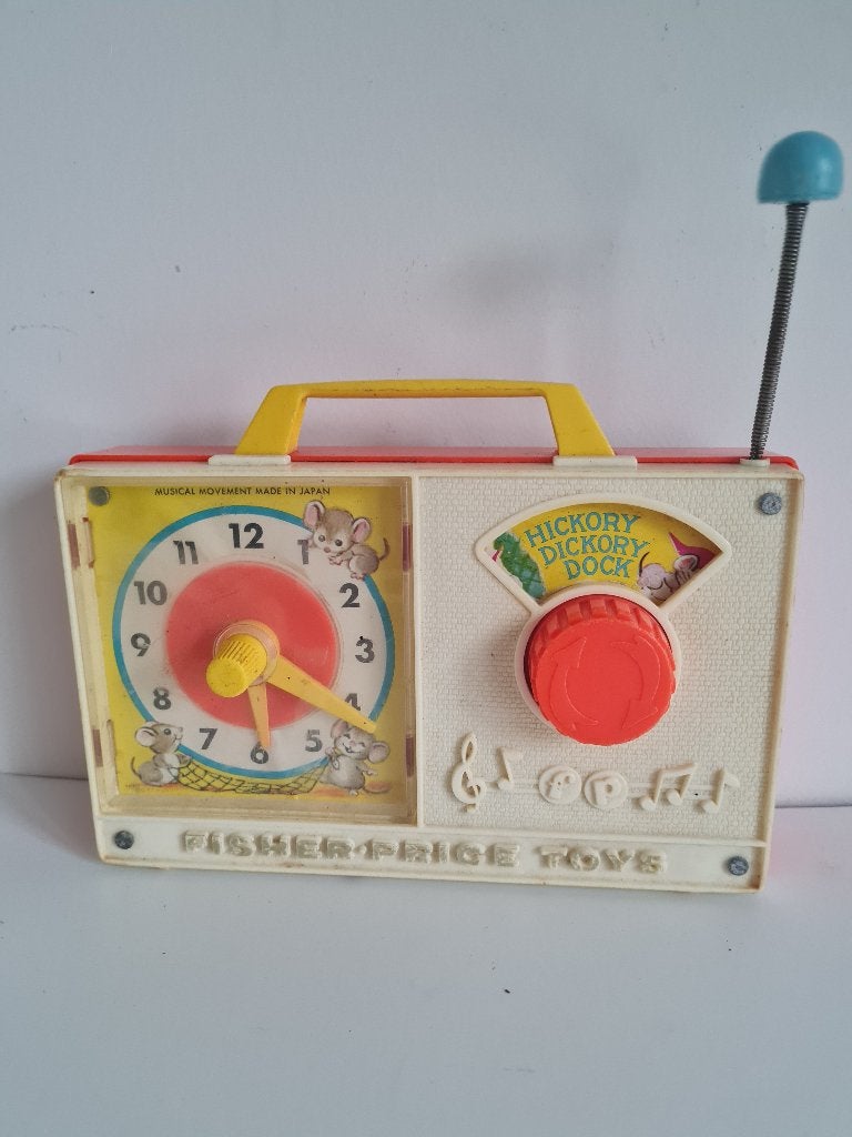 Fisher price Hickory Dickory Dock muzik speelgoedklok 1971, Ophalen of Verzenden, Zo goed als nieuw, Speelset