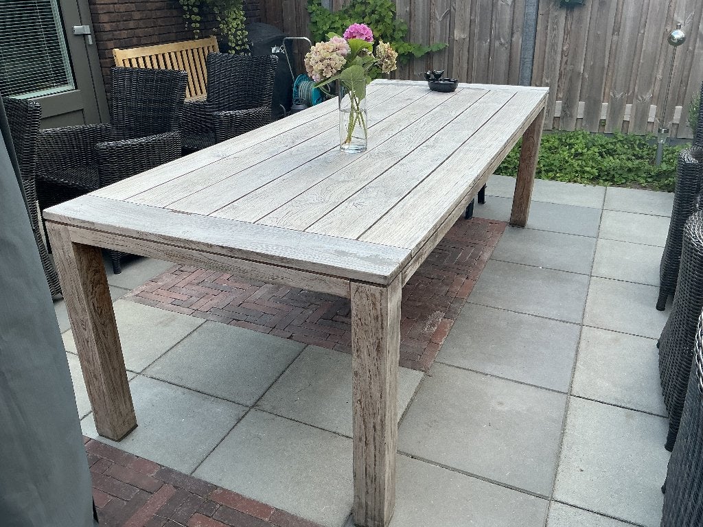 Tuintafel, Tuin en Terras, Ophalen, Gebruikt, Rechthoekig, Teakhout