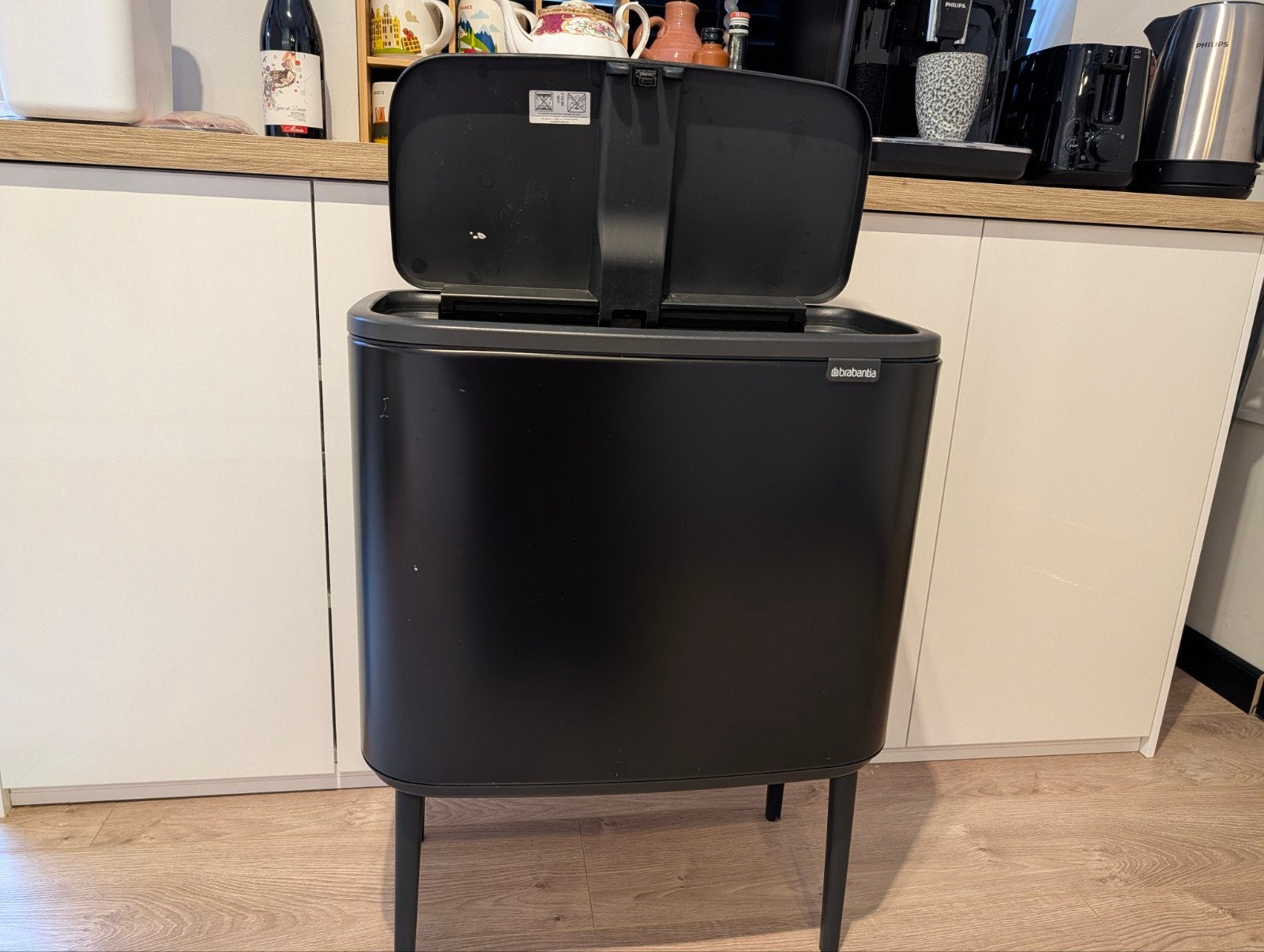 Brabantia Bo Touch Bin 60 Liter - Mat Zwart, Ophalen, 40 liter of meer, Zo goed als nieuw, 75 – 100