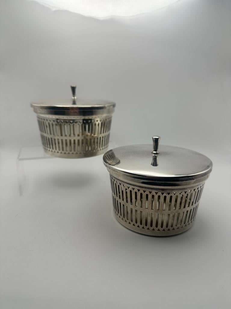 Set van 2 verzilverde Keltum bonbonmanden met deksel, Ophalen of Verzenden