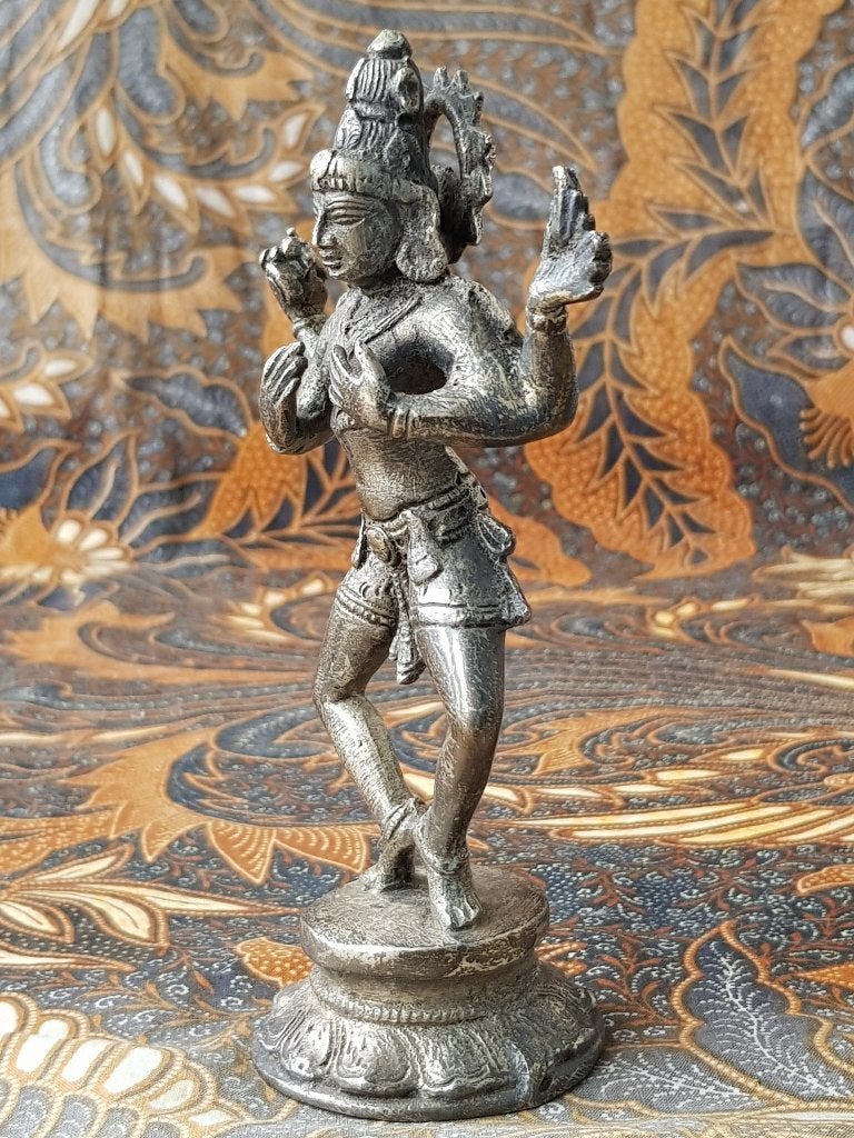 Mooi zwaar antiek brons tempelbeeldje uit India 15,5 cm., Ophalen of Verzenden