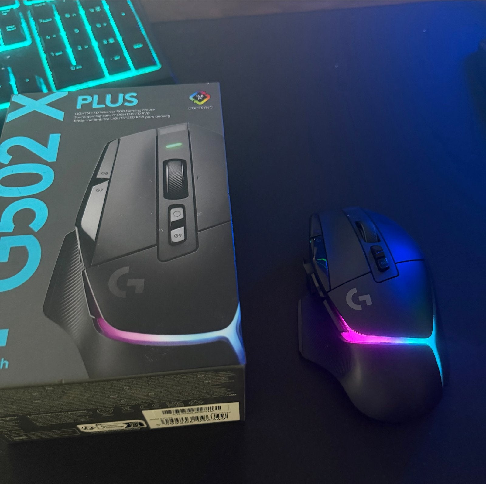 Logitech G502 X Plus Lightspeed Draadloze Gaming Muis RGB, Computers en Software, Muizen, Zo goed als nieuw, Muis, Rechtshandig