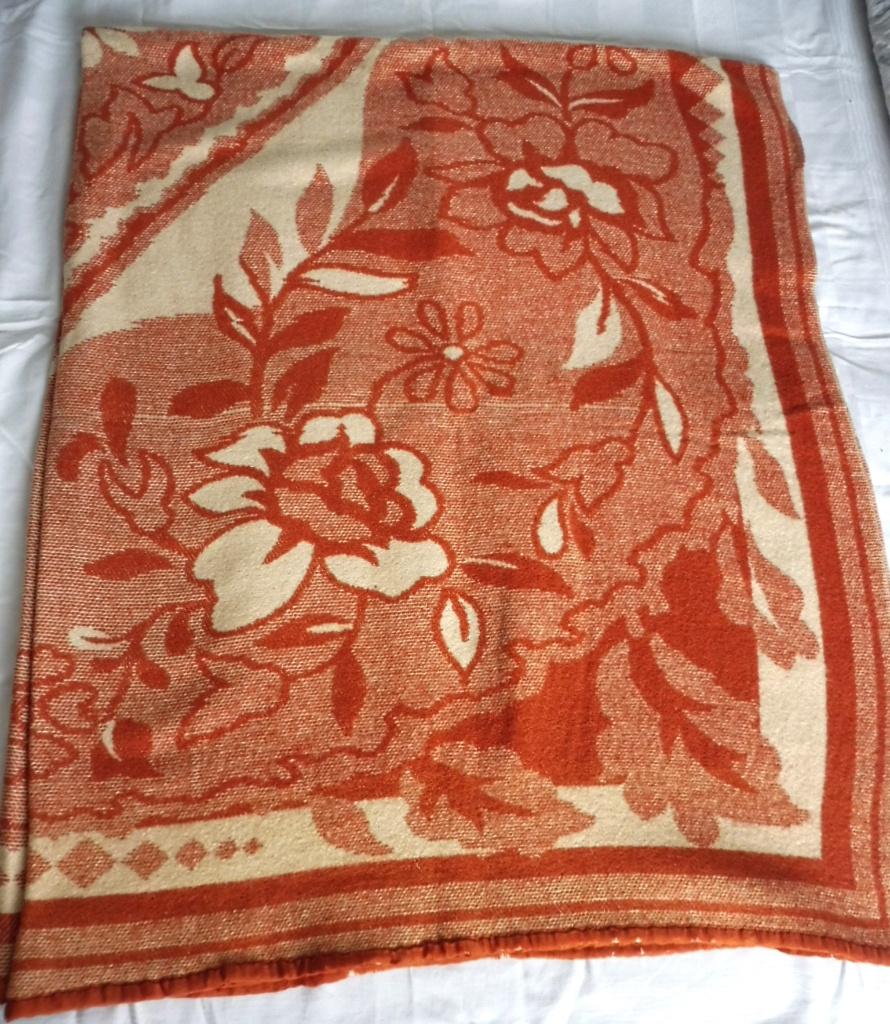Mooie unieke vintage wollen deken 180 x 220 cm wol, Ophalen, Gebruikt