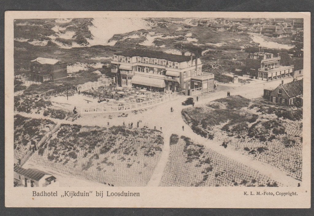 loosduinen badhotel  kijkduin, Verzamelen, Ansichtkaarten | Nederland, Verzenden, 1920 tot 1940, Gelopen, Zuid-Holland