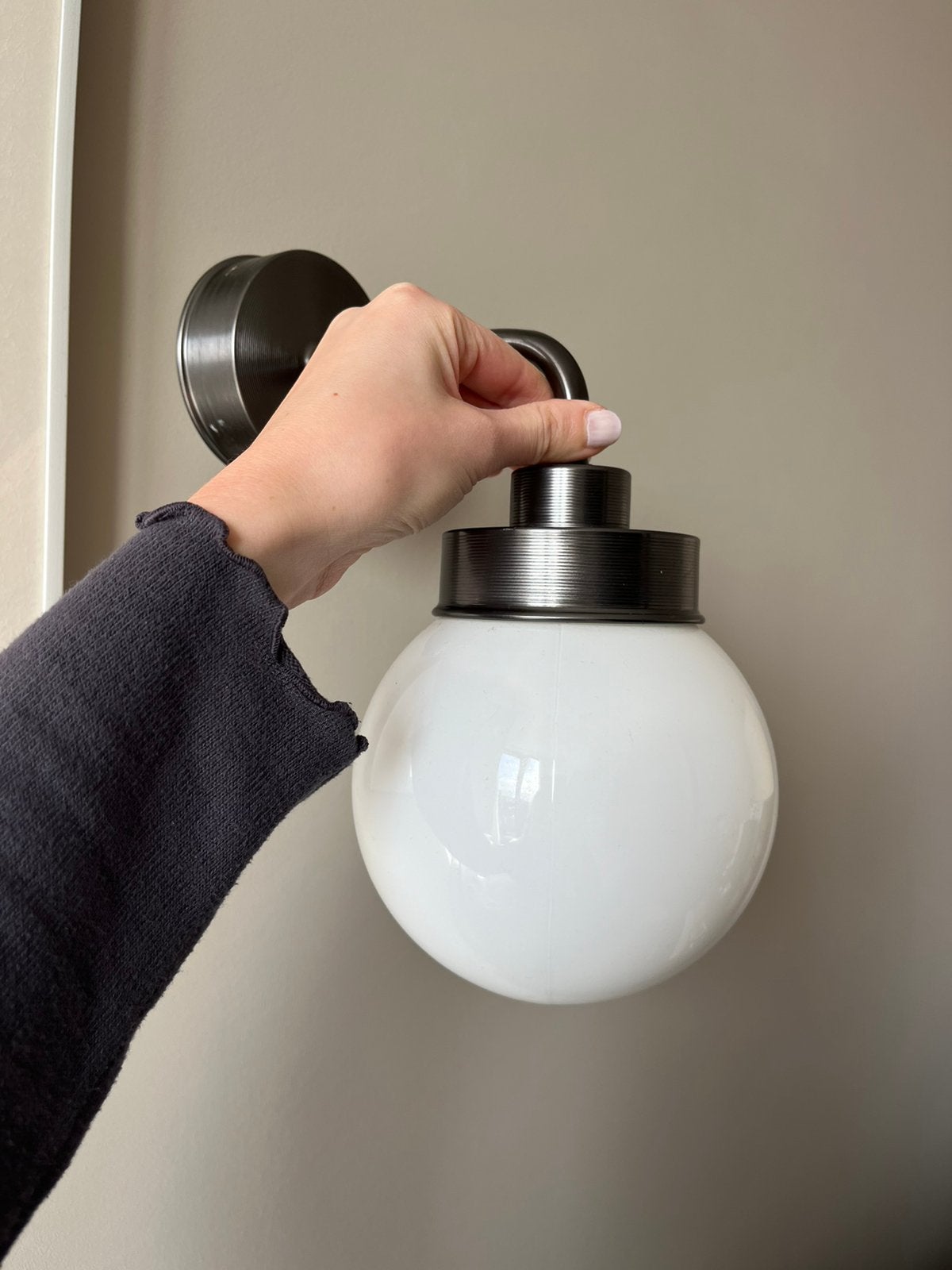 Ikea wandlamp glazen bol, Ophalen of Verzenden, Gebruikt, Glas