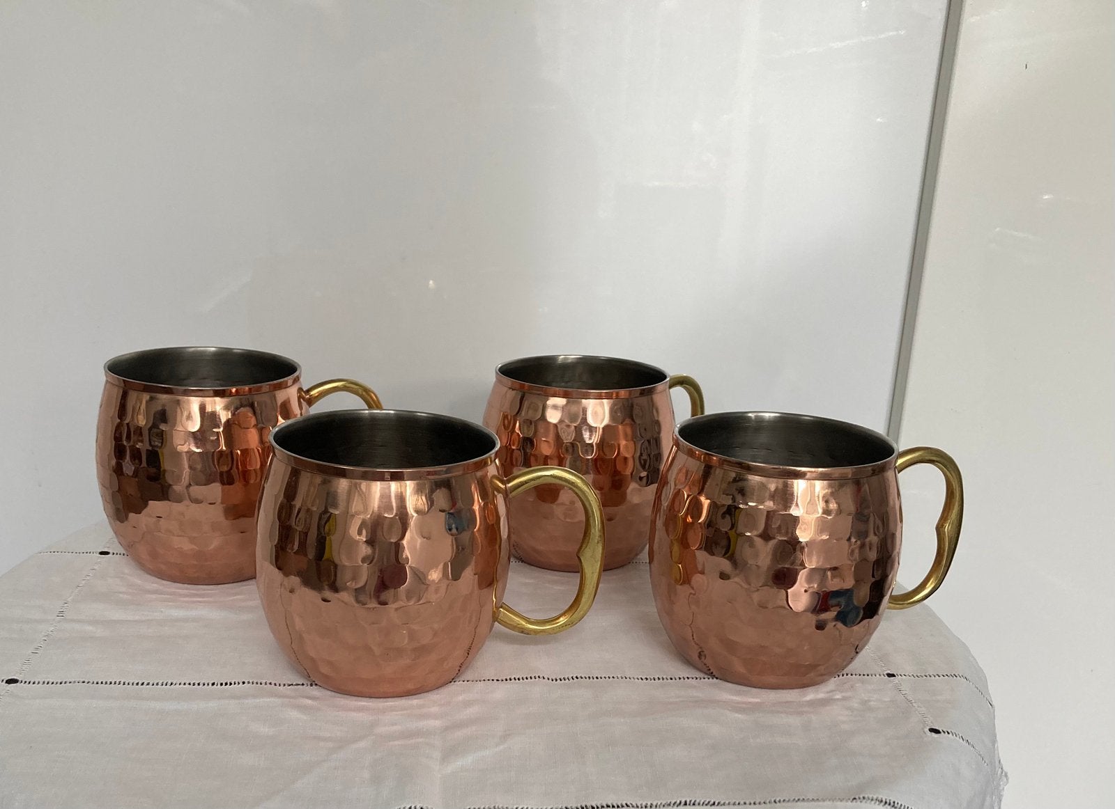 Koperen Moscow Mule mokken.  4 stuks, Ophalen of Verzenden, Keramiek, Overige stijlen, Kop(pen) en/of Schotel(s)