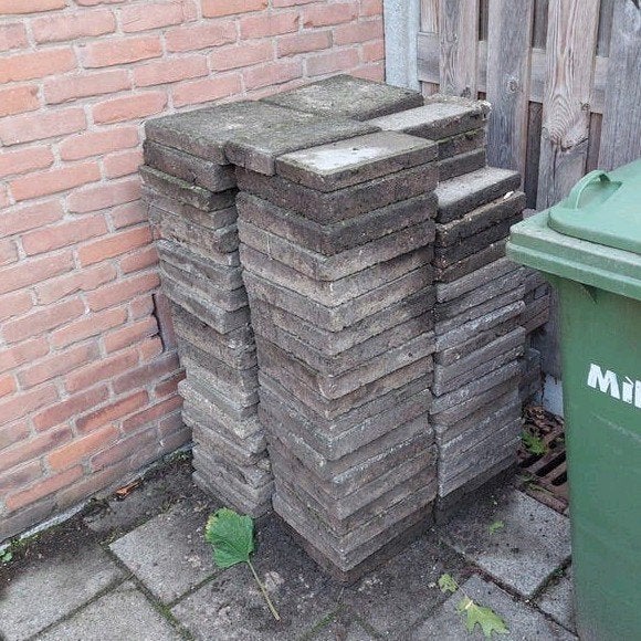 GRATIS TEGELS, Tuin en Terras, Ophalen of Verzenden, Gebruikt, Beton, Terrastegels