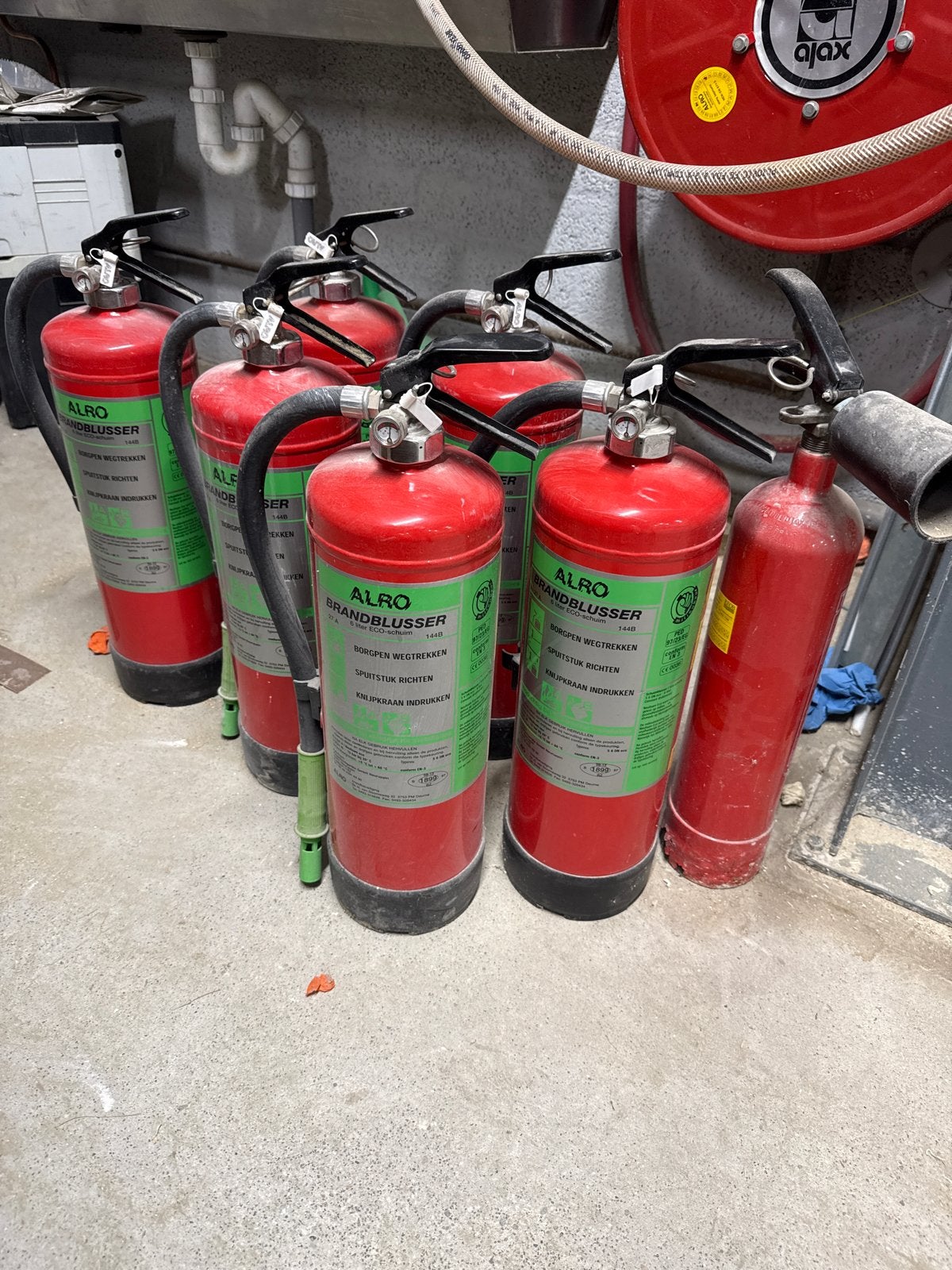 7x ALRO Brandblussers 6 liter eco-schuim, Ophalen, Brandblusser