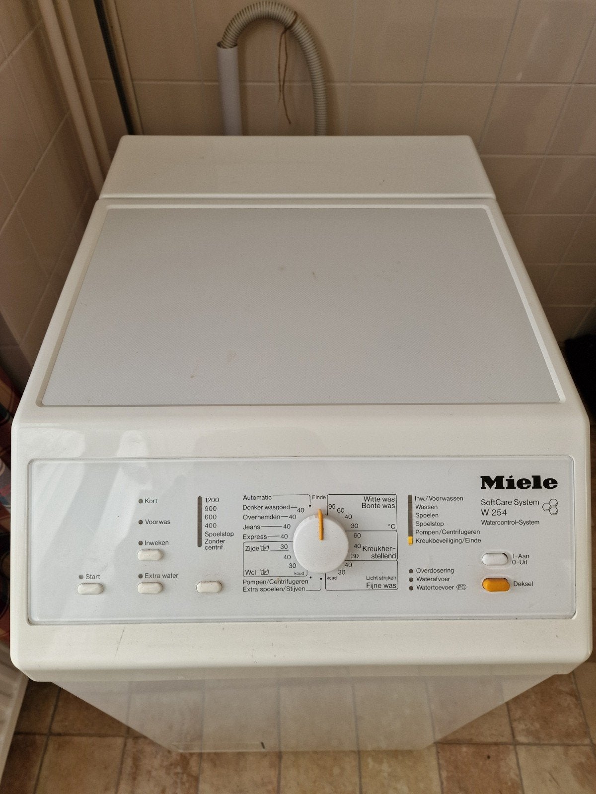 Miele W254 Bovenlader Wasmachine - SoftCare System, Witgoed en Apparatuur, Ophalen, 6 tot 8 kg, Bovenlader, Kort programma