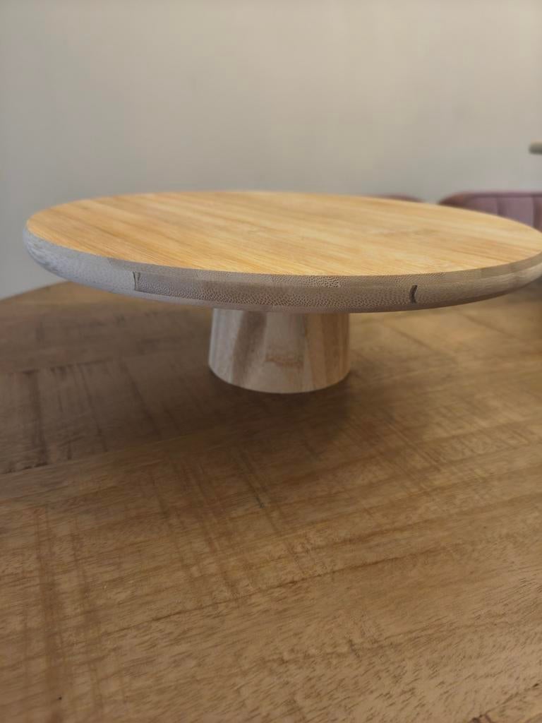 Taartplateau 30cm Bamboe, Overige typen, Hout, Nieuw, Ophalen of Verzenden