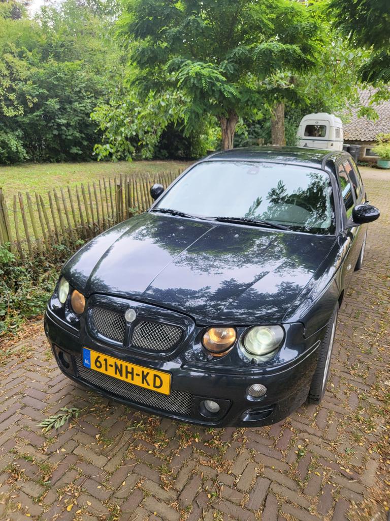 MG ZT 2.5 190 T 2003 Zwart, Auto's, Voorwielaandrijving, Zwart, Blauw, Leder en Stof