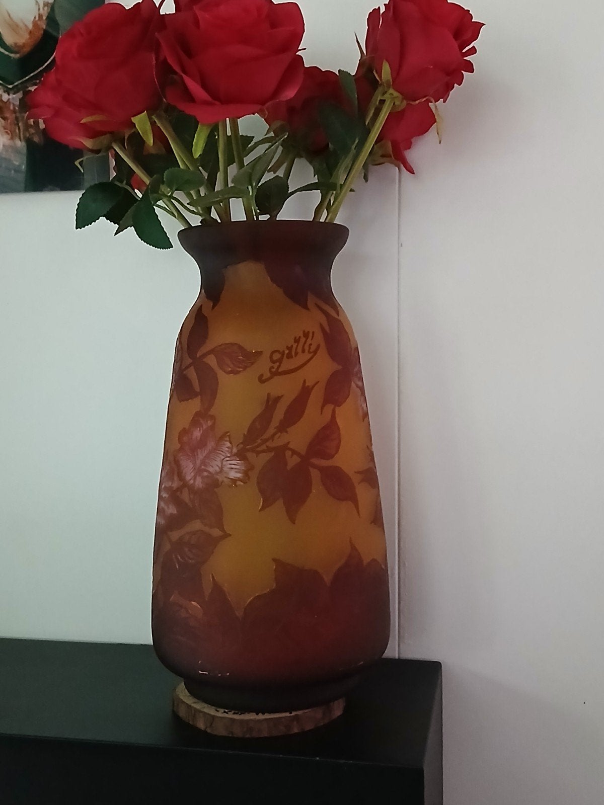Mooie galle vaas, Antiek en Kunst, Antiek | Glas en Kristal, Ophalen of Verzenden
