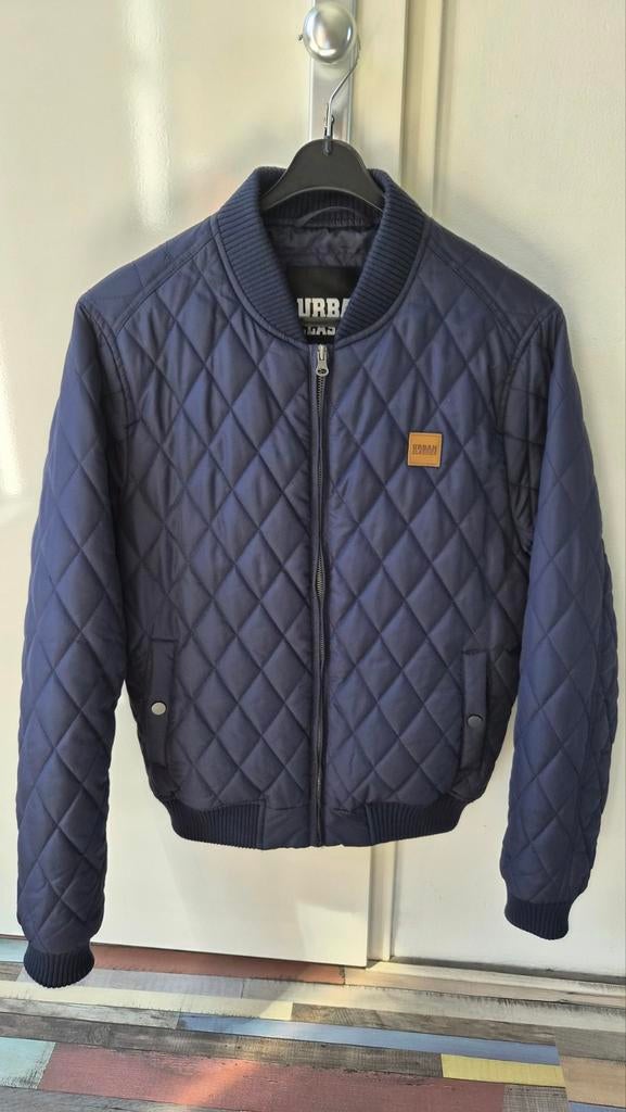 Urban Classics gewatteerde bomberjack - Maat S, Ophalen, Blauw, Zo goed als nieuw, Urban Classics