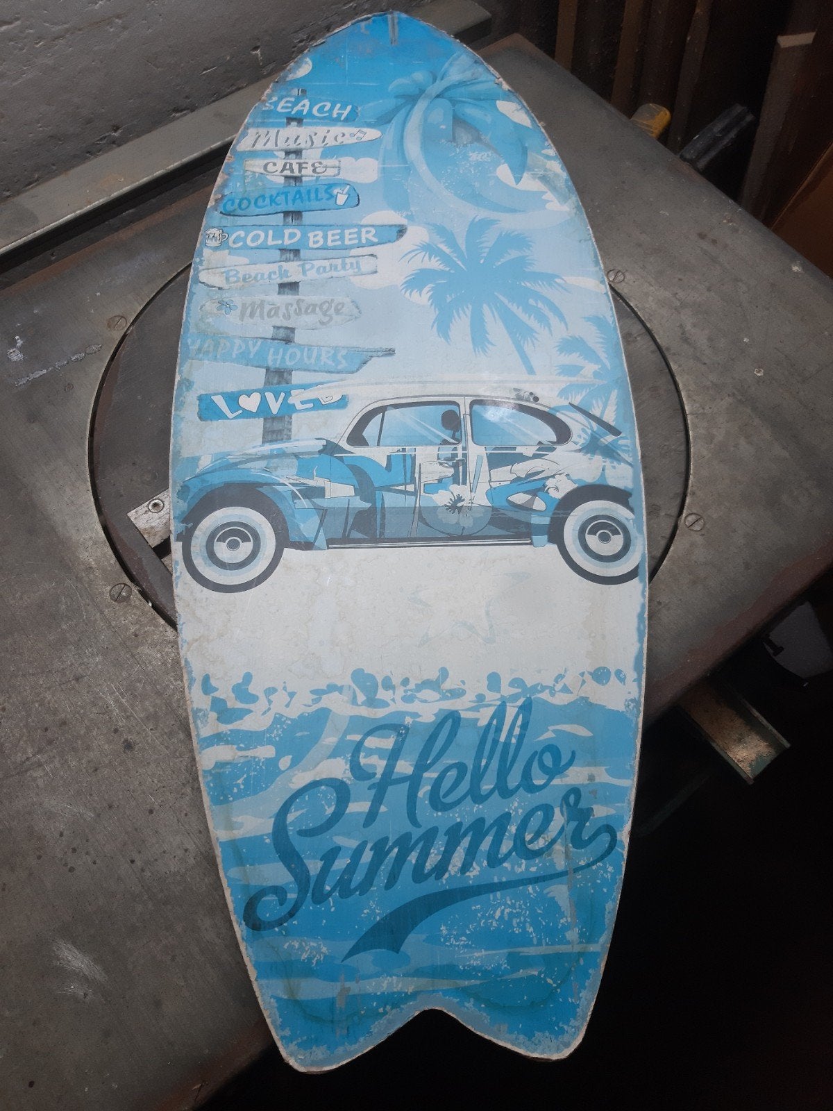Decoratief Surfboard 'Hello Summer' - 78x30cm, Ophalen of Verzenden, Gebruikt
