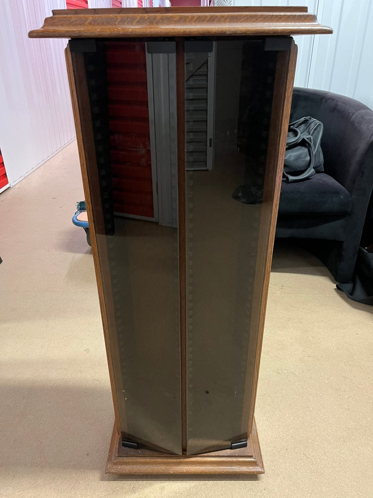 Cd-opbergkast met rookglas deuren | Eiken | 100 cm, Ophalen, Gebruikt, 25 tot 75 discs, Cd's
