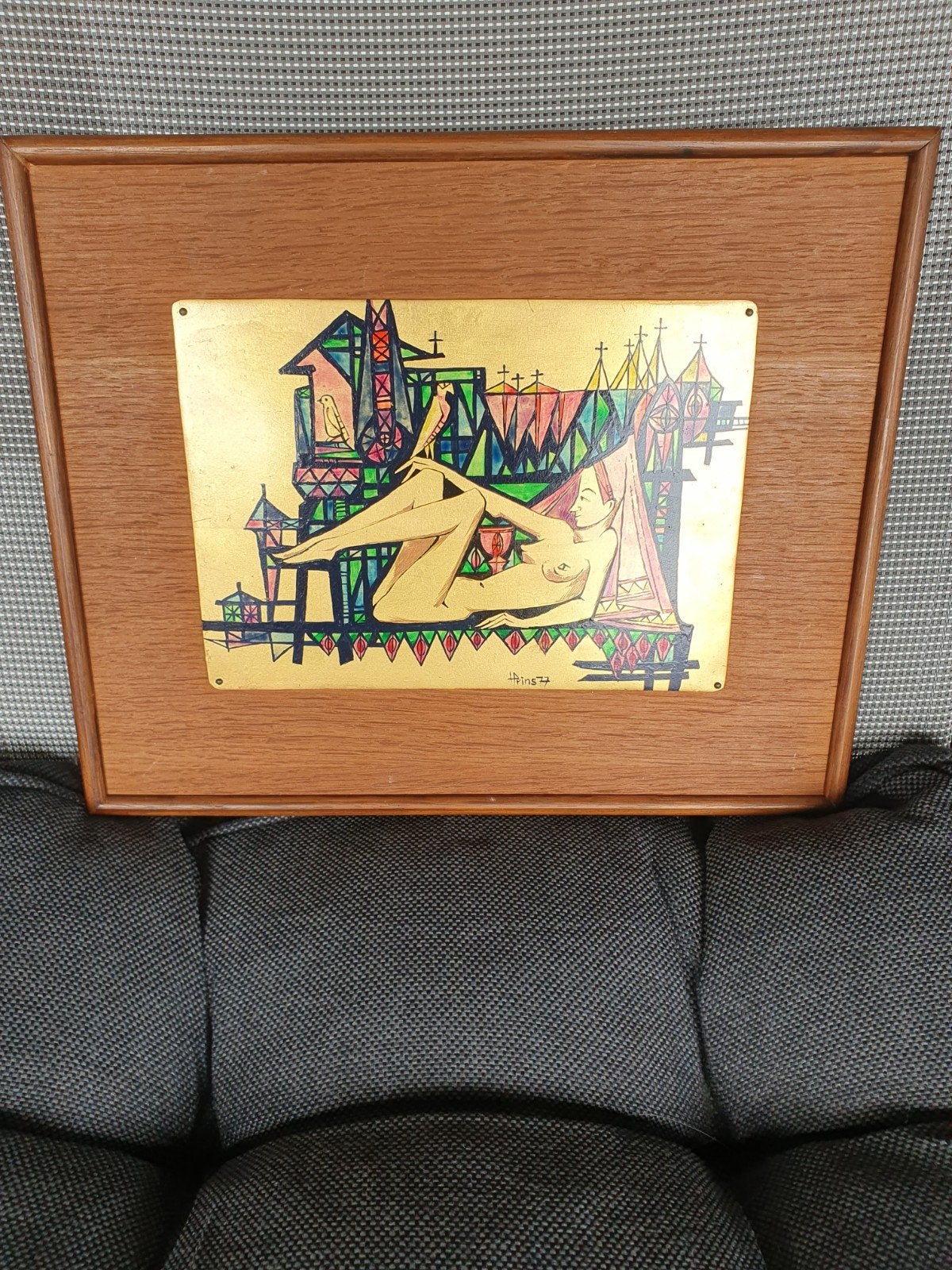 Vintage Kunstwerk: Naaktstudie  Herman prins kunstenaar, Ophalen of Verzenden