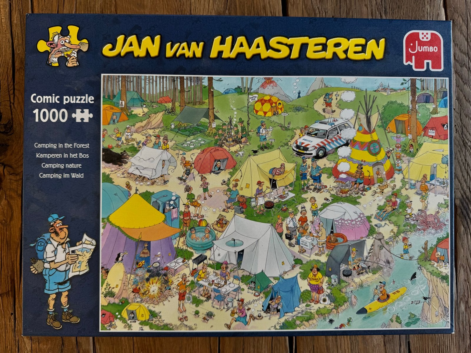 Jan van Haasteren Comic Puzzle - Kamperen in het Bos 1000 st, Een of twee spelers, Ophalen, Zo goed als nieuw