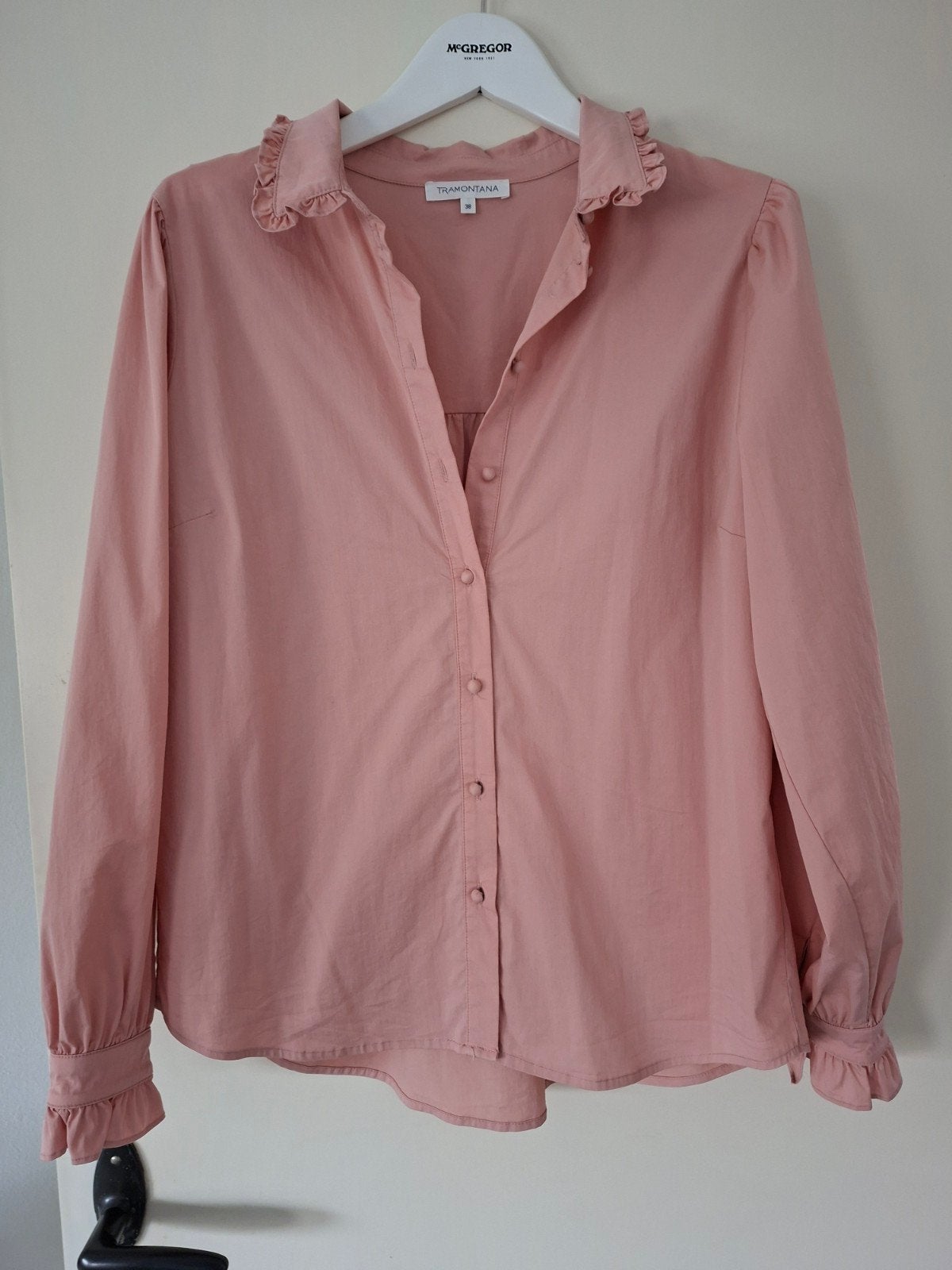 Tramontana roze blouse met ruches, maat 38, Maat 38/40 (M), Tramontana, Ophalen of Verzenden, Roze