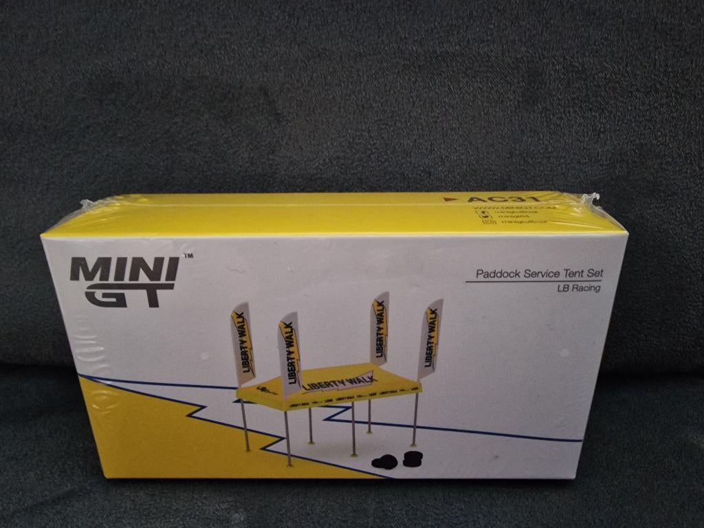 LB Racing Paddock Service Tent MiniGT 1:64, Hobby en Vrije tijd, Modelauto's | Overige schalen, Nieuw, Overige typen, Ophalen of Verzenden