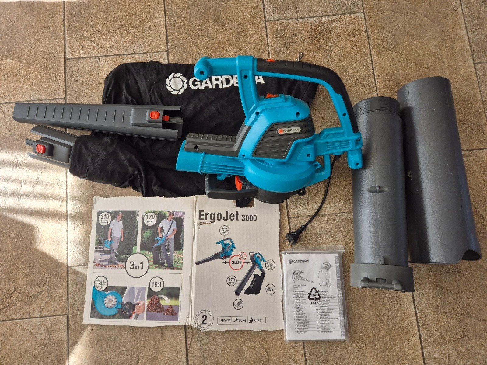 Gardena bladblazer/zuiger en versnipperaar, Ophalen, Nieuw, Elektrisch