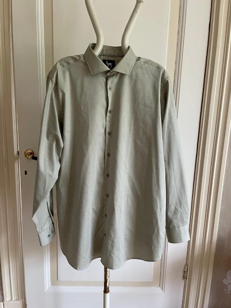 0verhemd Blumfontain twill groen maat XXL 45/46, Overhemd, Ophalen of Verzenden, Zo goed als nieuw, Blumfontain