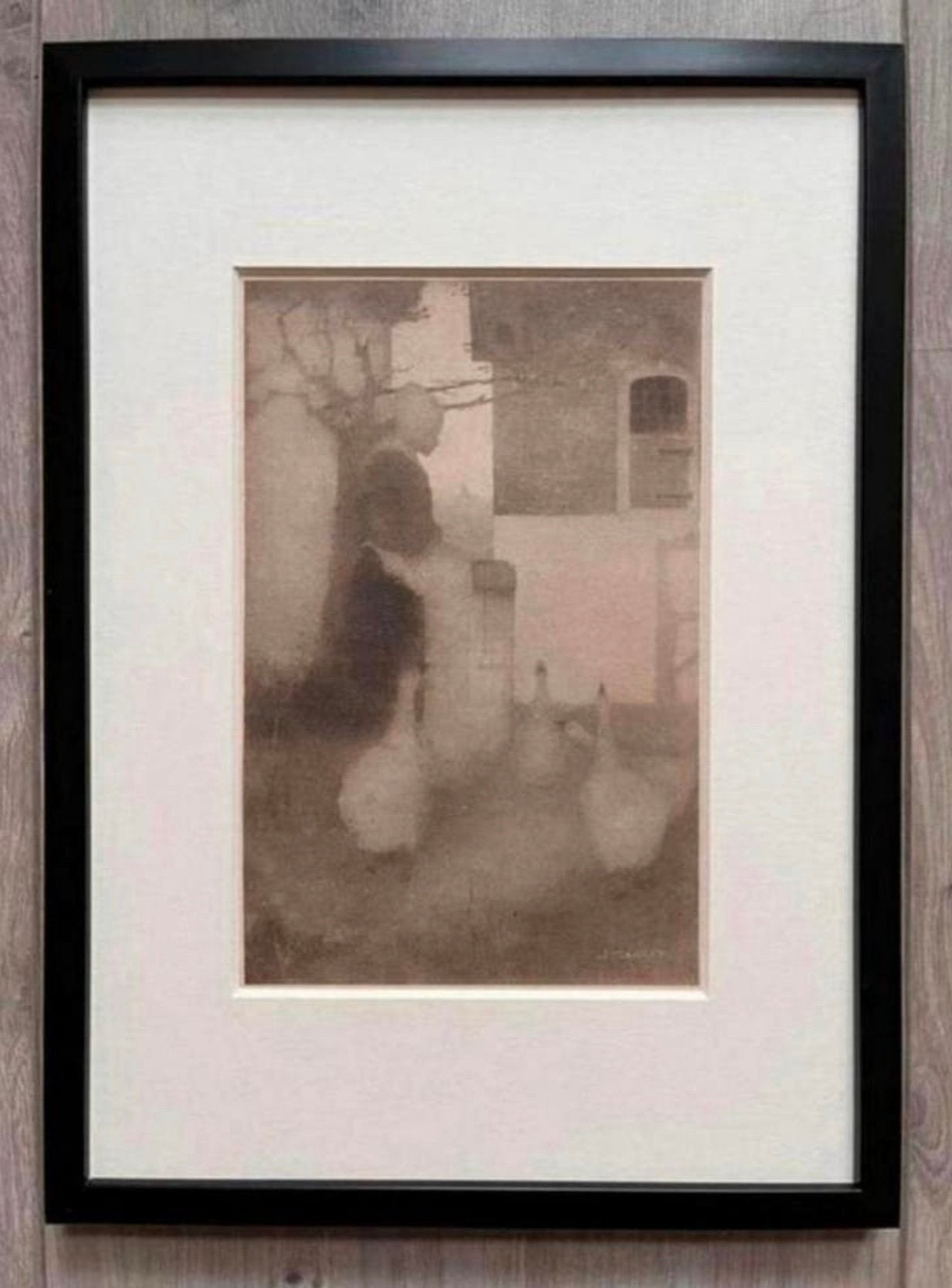 Jan Mankes 1889-1920 / Heliogravure Ganzenliesje 1923, Antiek en Kunst, 23 cm, Ophalen of Verzenden, Gravure, Origineel