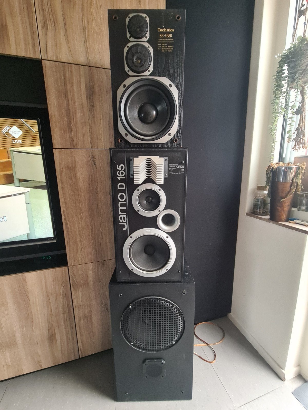 Jamo, Technics en Philips Luidsprekers - Goede Staat, Ophalen, Gebruikt, 120 watt of meer, Front, Rear of Stereo speakers