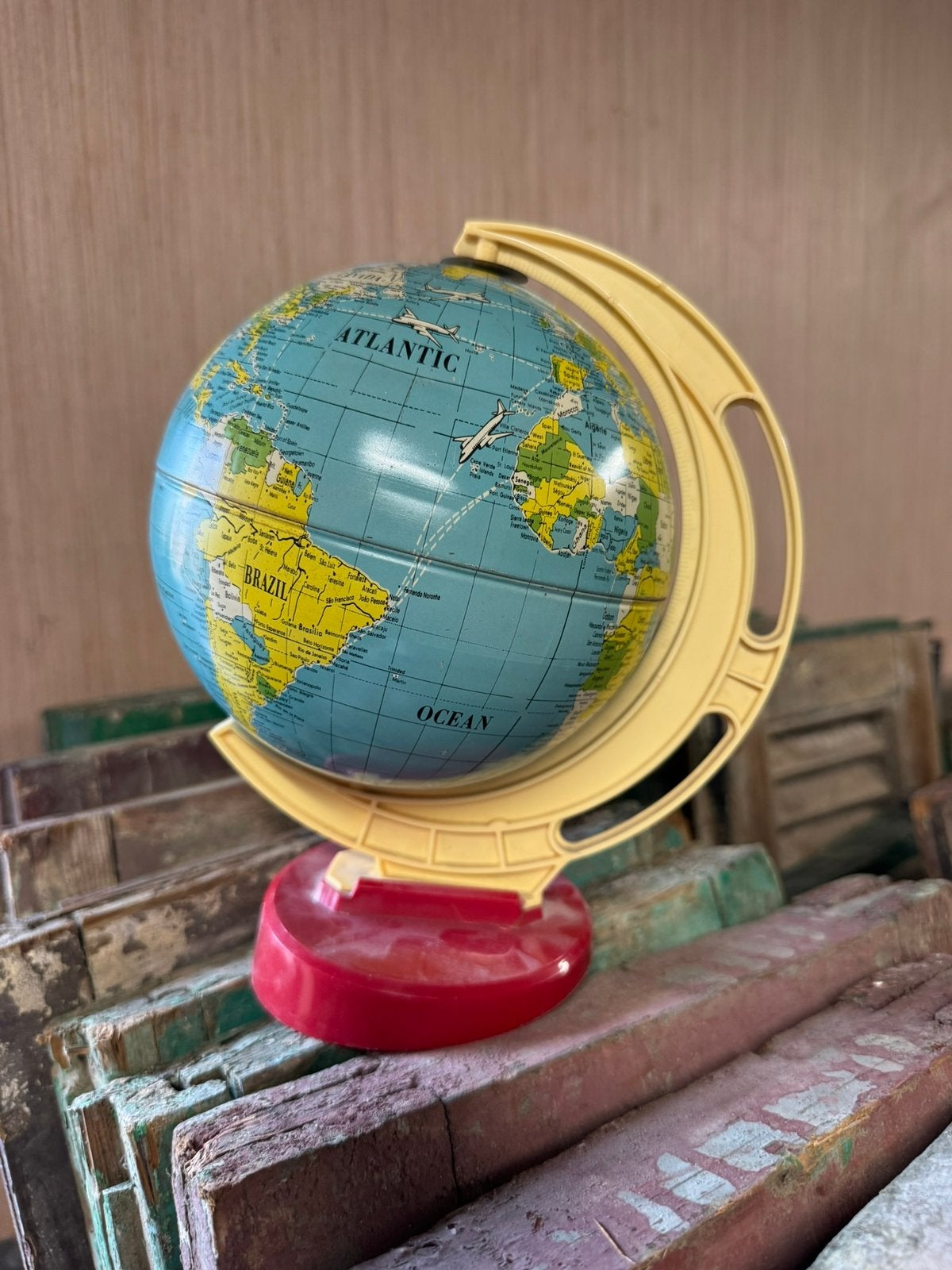 Oude blikken wereldbol, Ophalen of Verzenden