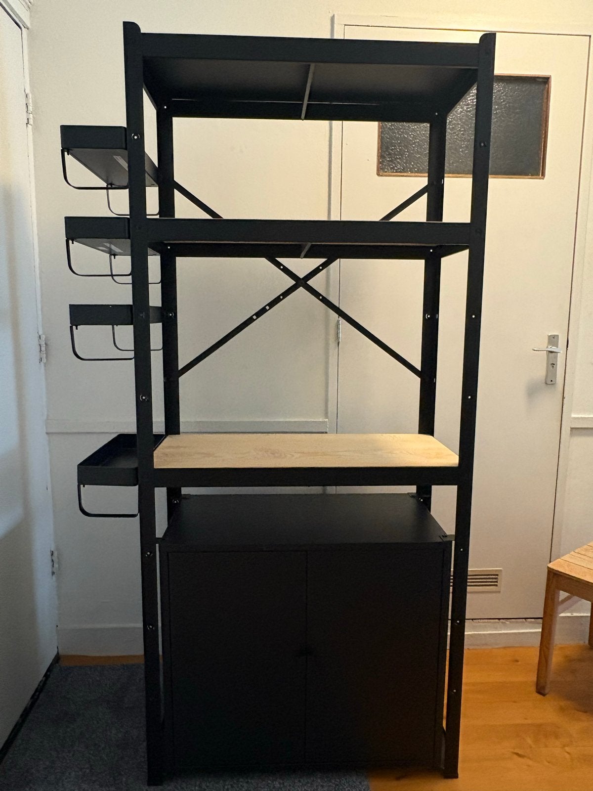 IKEA BROR Opbergrek met Kast en Houten Blad, Ophalen, Zo goed als nieuw