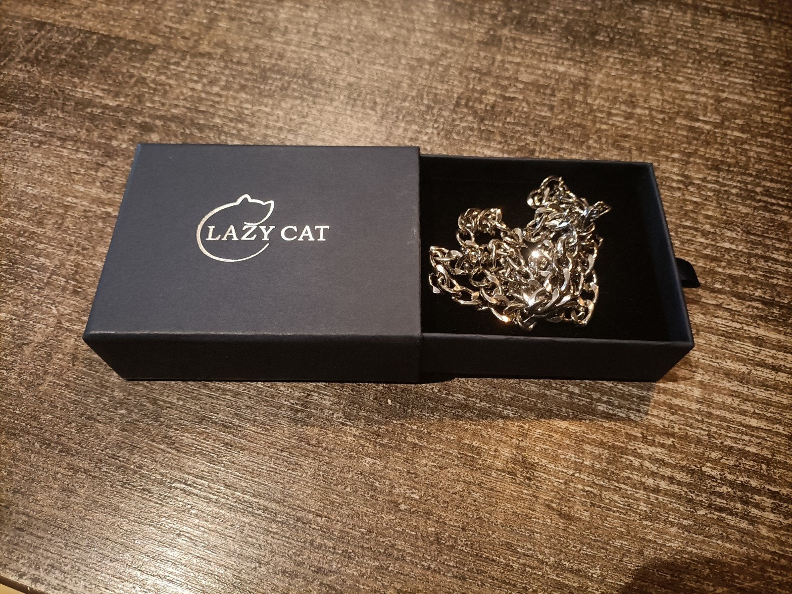 Slanke schakelketting van edelstaal - 55cm, Sieraden, Tassen en Uiterlijk, Ophalen of Verzenden, Nieuw, Zilver, Overige materialen