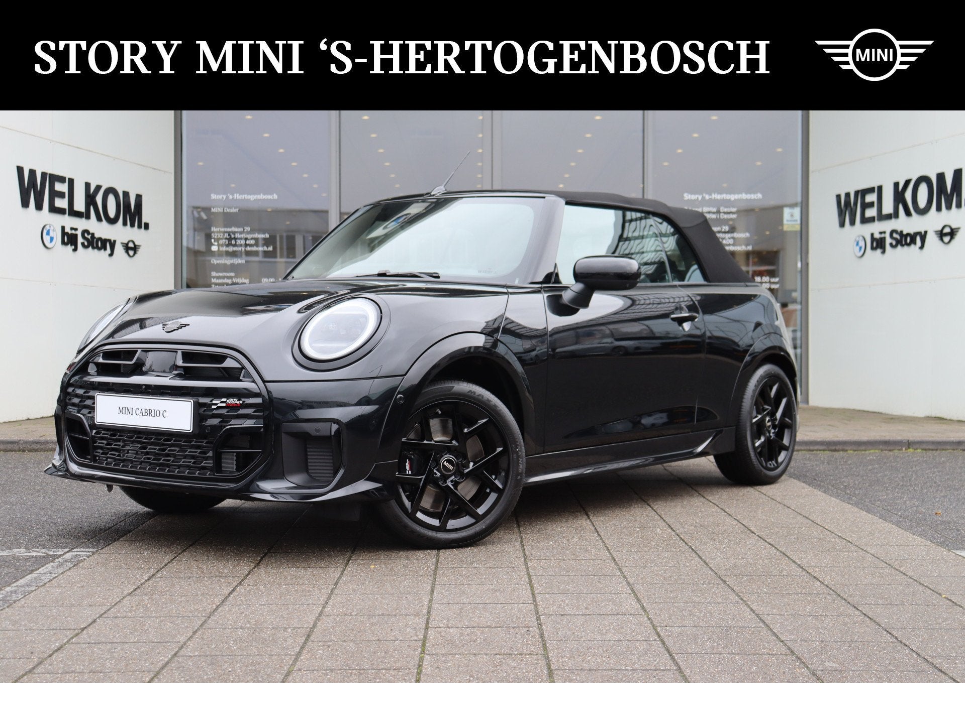 MINI Cabrio Cooper C Automaat / John Cooper Works / Pakket X, Auto's, Mini, 15 km/l, Zwart, Cabriolet, 4 stoelen