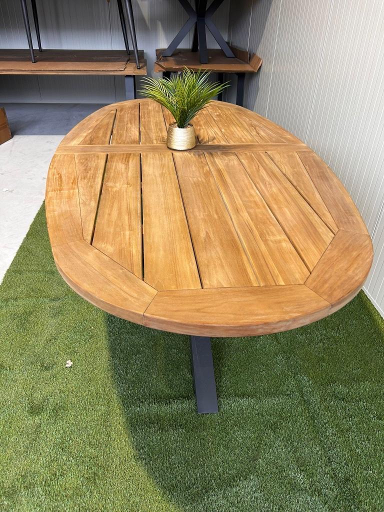 NIEUW! Grote ovale Santika Diogo tuintafel 240x120 cm, Huibers Outdoor & Living, Huibersoutdoorenliving@outlook.com, Teakhout