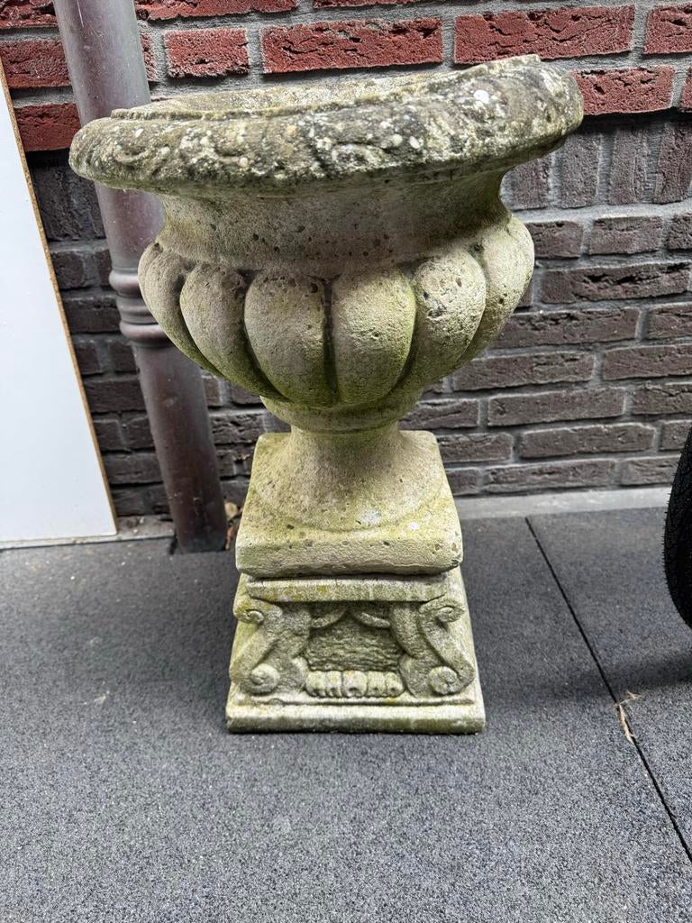 Romeinse Stijl Stenen Bloempot - Klassieke Tuindecoratie, Steen, Gebruikt, Rond, Tuin
