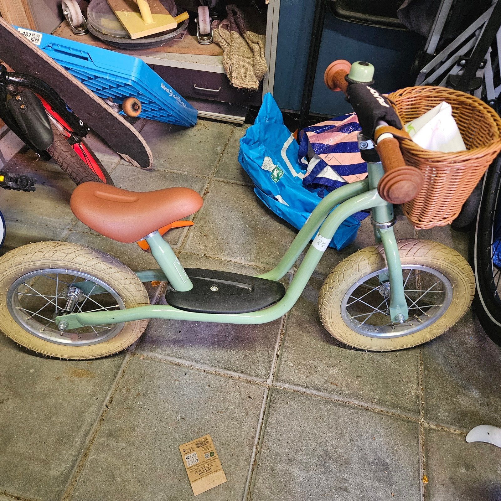 Puky Loopfiets Groen met Mandje - Zo goed als nieuw, Ophalen, Zo goed als nieuw, Loopfiets