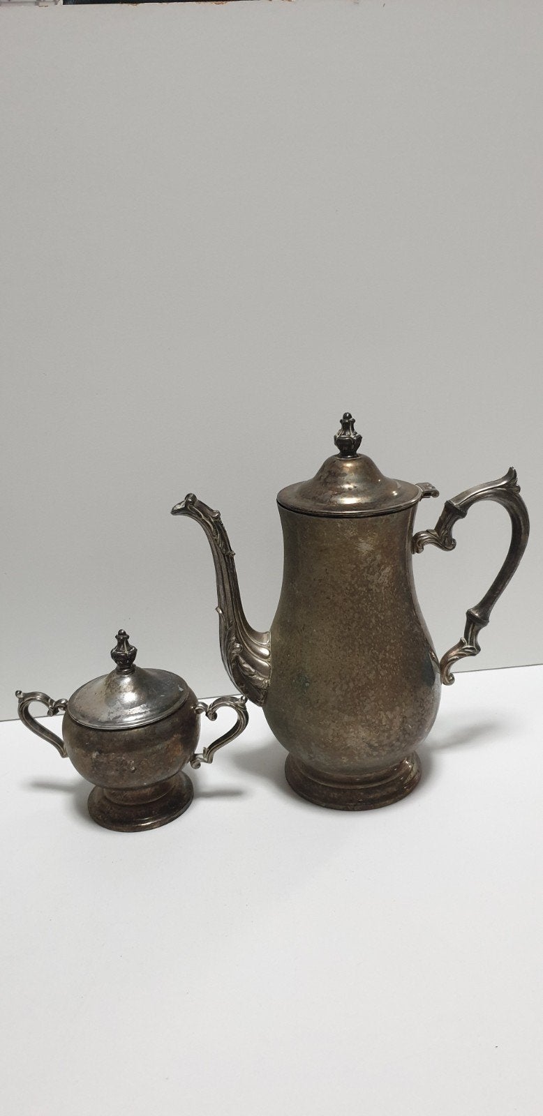 2230)Vintage verzilverde theepot met suikerpot, Antiek en Kunst, Ophalen of Verzenden