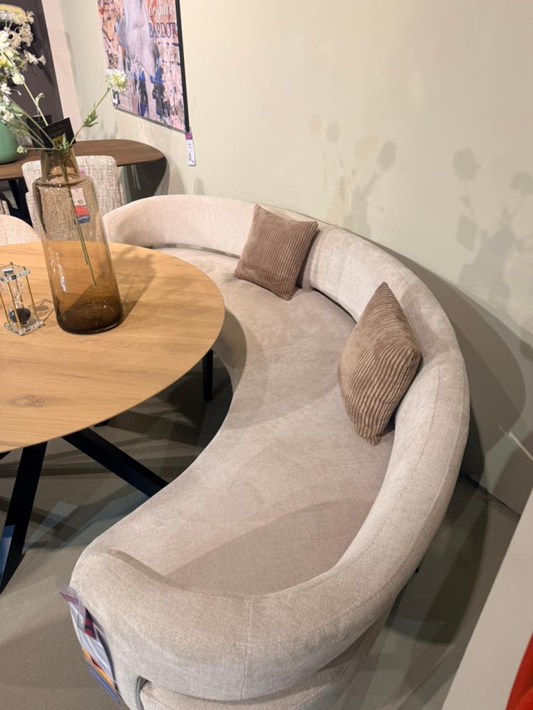 Haco Eetkamerbank Ravena - Showroommodel Crème, Driepersoons, 75 tot 100 cm, Ophalen of Verzenden, Zo goed als nieuw